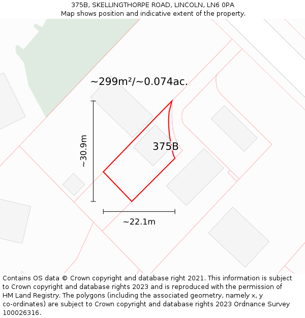 375B, SKELLINGTHORPE ROAD, LINCOLN, LN6 0PA: Plot and title map