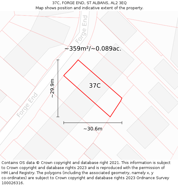 37C, FORGE END, ST ALBANS, AL2 3EQ: Plot and title map