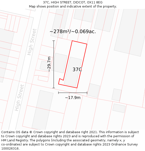 37C, HIGH STREET, DIDCOT, OX11 8EG: Plot and title map