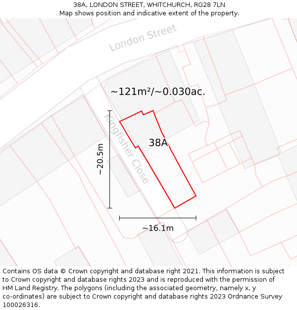 38A, LONDON STREET, WHITCHURCH, RG28 7LN: Plot and title map