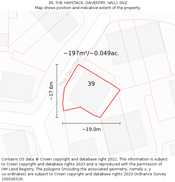 39, THE HAYSTACK, DAVENTRY, NN11 0NZ: Plot and title map