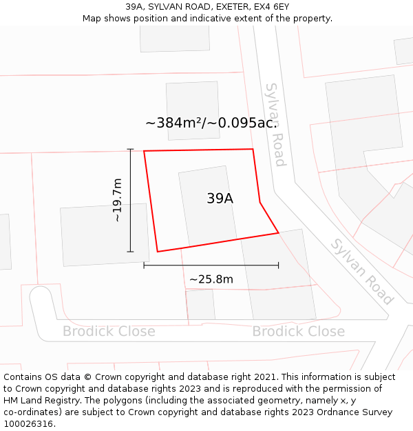 39A, SYLVAN ROAD, EXETER, EX4 6EY: Plot and title map