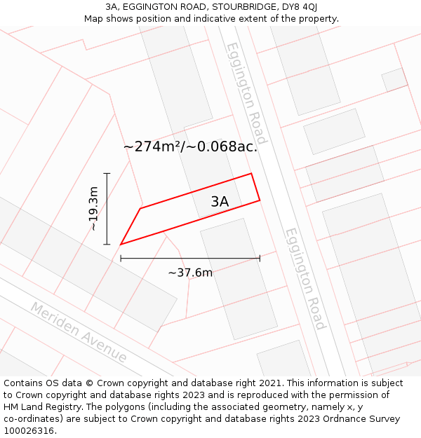 3A, EGGINGTON ROAD, STOURBRIDGE, DY8 4QJ: Plot and title map