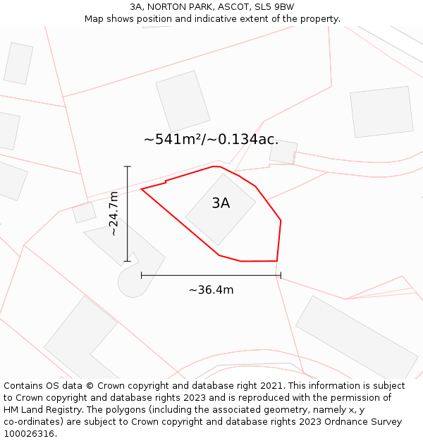 3A, NORTON PARK, ASCOT, SL5 9BW: Plot and title map