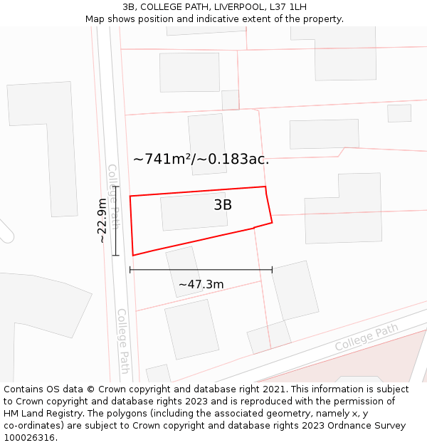 3B, COLLEGE PATH, LIVERPOOL, L37 1LH: Plot and title map