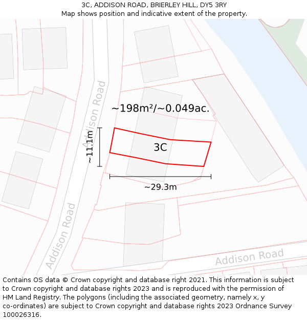 3C, ADDISON ROAD, BRIERLEY HILL, DY5 3RY: Plot and title map