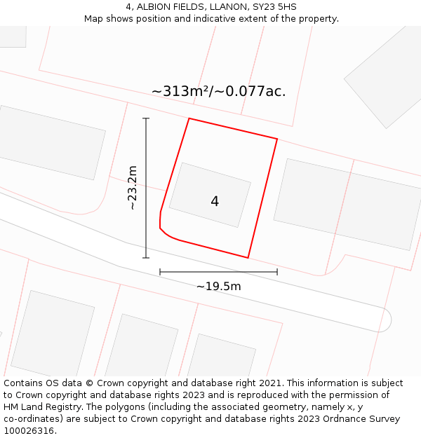 4, ALBION FIELDS, LLANON, SY23 5HS: Plot and title map