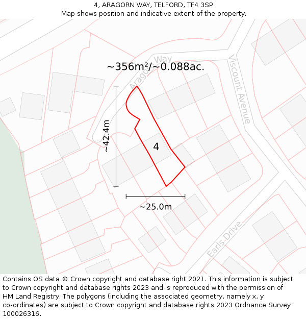 4, ARAGORN WAY, TELFORD, TF4 3SP: Plot and title map