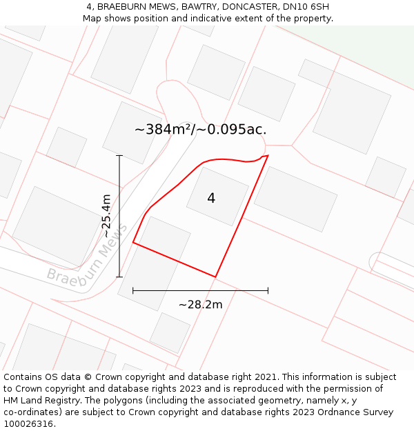 4, BRAEBURN MEWS, BAWTRY, DONCASTER, DN10 6SH: Plot and title map