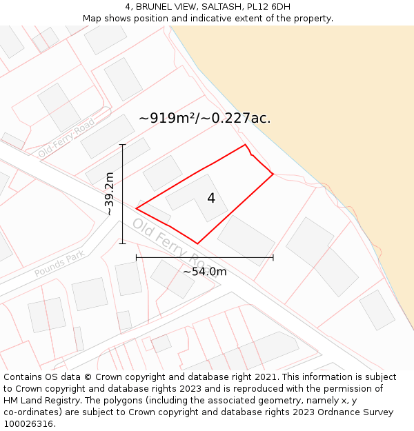 4, BRUNEL VIEW, SALTASH, PL12 6DH: Plot and title map