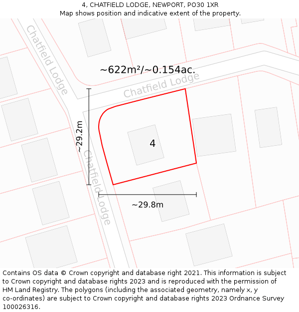 4, CHATFIELD LODGE, NEWPORT, PO30 1XR: Plot and title map