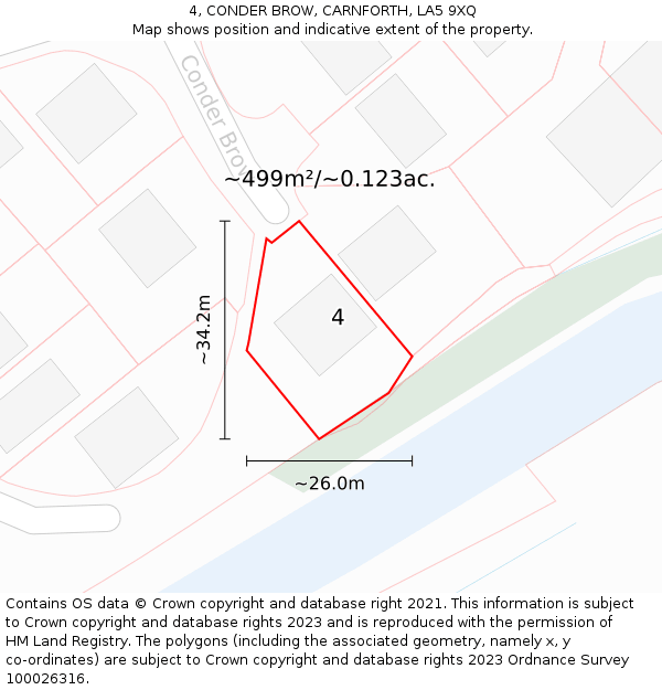 4, CONDER BROW, CARNFORTH, LA5 9XQ: Plot and title map