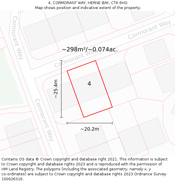 4, CORMORANT WAY, HERNE BAY, CT6 6HG: Plot and title map