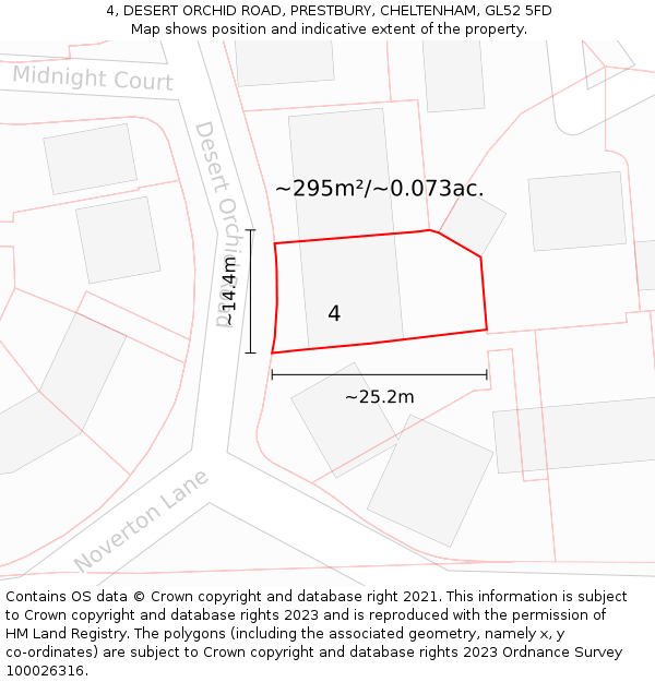 4, DESERT ORCHID ROAD, PRESTBURY, CHELTENHAM, GL52 5FD: Plot and title map