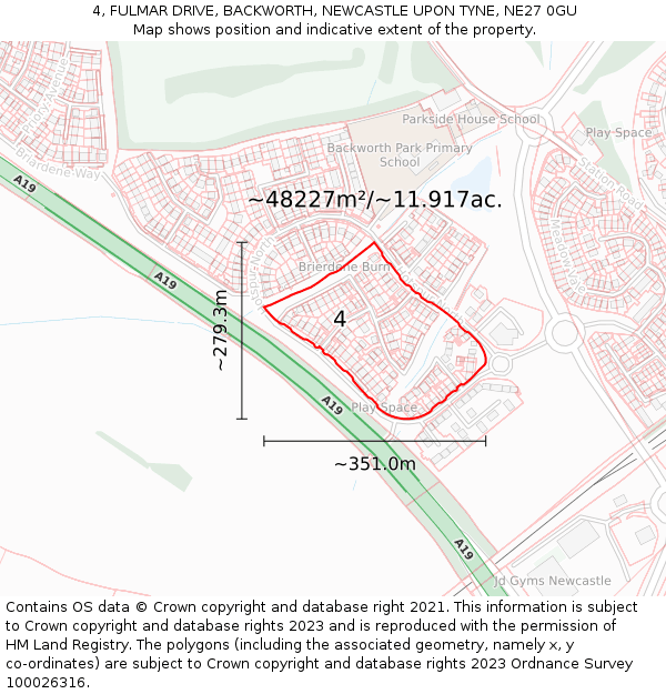 4, FULMAR DRIVE, BACKWORTH, NEWCASTLE UPON TYNE, NE27 0GU: Plot and title map