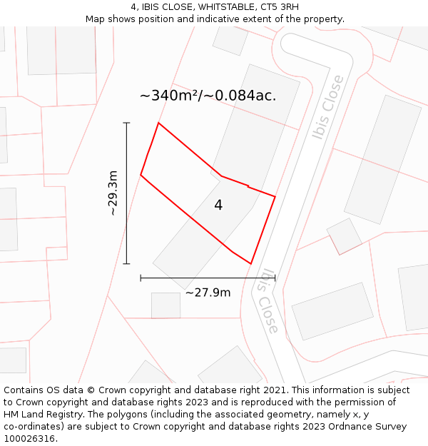 4, IBIS CLOSE, WHITSTABLE, CT5 3RH: Plot and title map