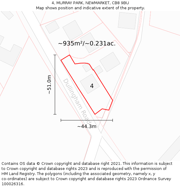 4, MURRAY PARK, NEWMARKET, CB8 9BU: Plot and title map