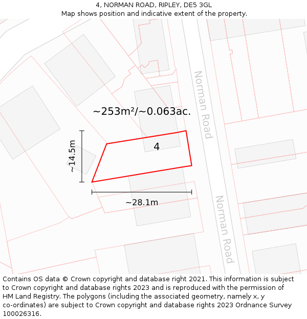 4, NORMAN ROAD, RIPLEY, DE5 3GL: Plot and title map