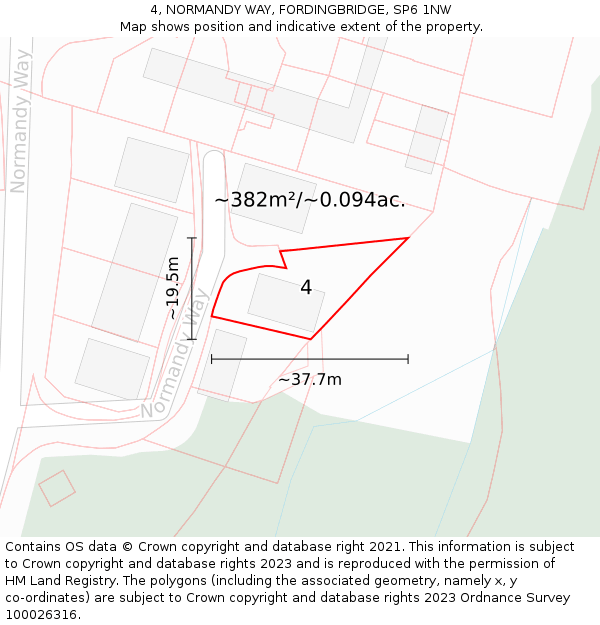 4, NORMANDY WAY, FORDINGBRIDGE, SP6 1NW: Plot and title map