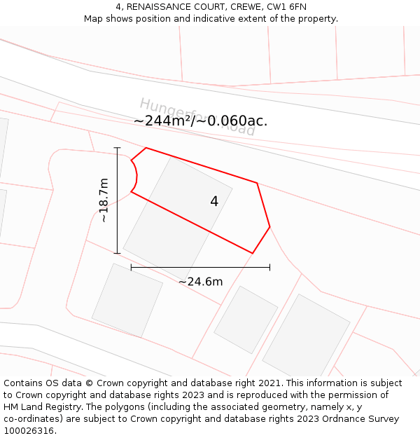 4, RENAISSANCE COURT, CREWE, CW1 6FN: Plot and title map