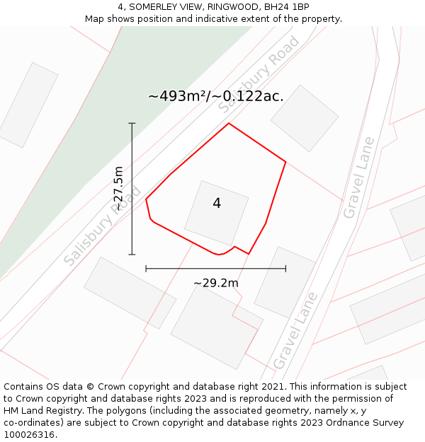 4, SOMERLEY VIEW, RINGWOOD, BH24 1BP: Plot and title map