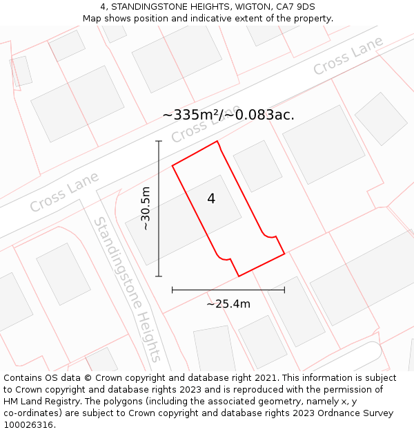 4, STANDINGSTONE HEIGHTS, WIGTON, CA7 9DS: Plot and title map