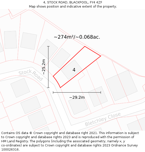 4, STOCK ROAD, BLACKPOOL, FY4 4ZF: Plot and title map