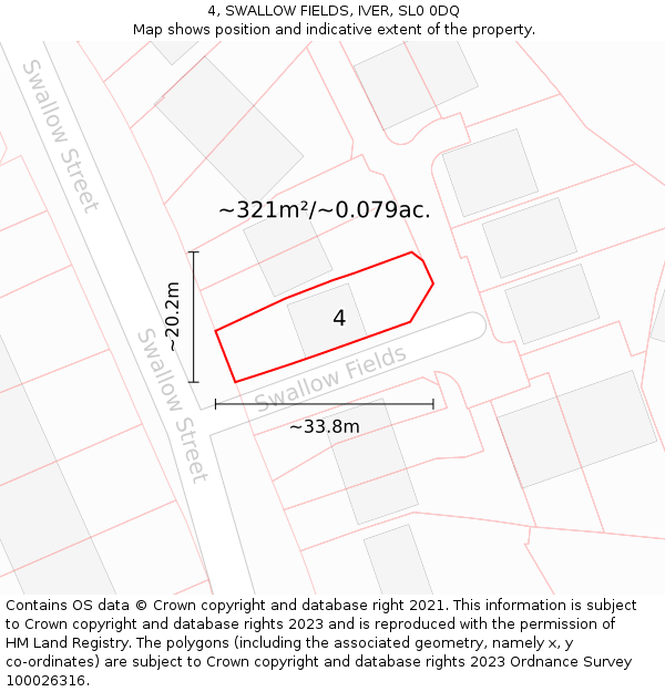 4, SWALLOW FIELDS, IVER, SL0 0DQ: Plot and title map