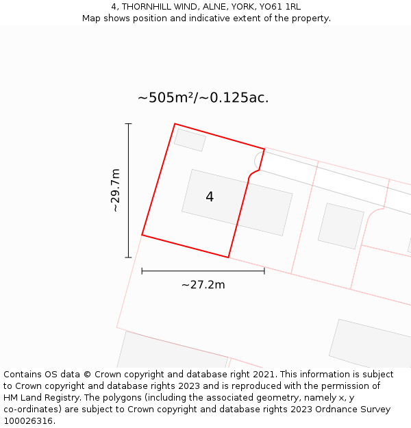 4, THORNHILL WIND, ALNE, YORK, YO61 1RL: Plot and title map