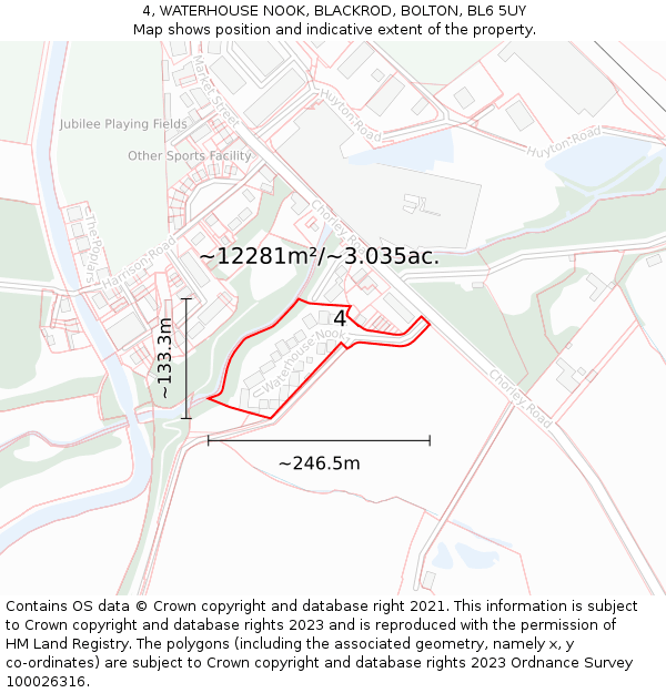 4, WATERHOUSE NOOK, BLACKROD, BOLTON, BL6 5UY: Plot and title map