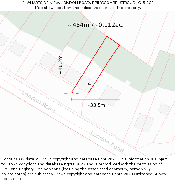 4, WHARFSIDE VIEW, LONDON ROAD, BRIMSCOMBE, STROUD, GL5 2QF: Plot and title map