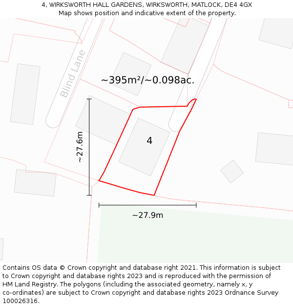 4, WIRKSWORTH HALL GARDENS, WIRKSWORTH, MATLOCK, DE4 4GX: Plot and title map