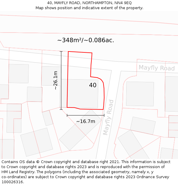 40, MAYFLY ROAD, NORTHAMPTON, NN4 9EQ: Plot and title map