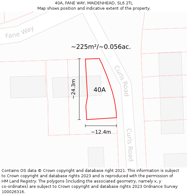 40A, FANE WAY, MAIDENHEAD, SL6 2TL: Plot and title map