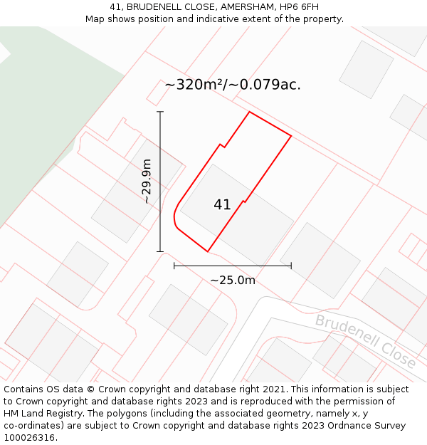 41, BRUDENELL CLOSE, AMERSHAM, HP6 6FH: Plot and title map