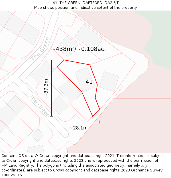 41, THE GREEN, DARTFORD, DA2 6JT: Plot and title map