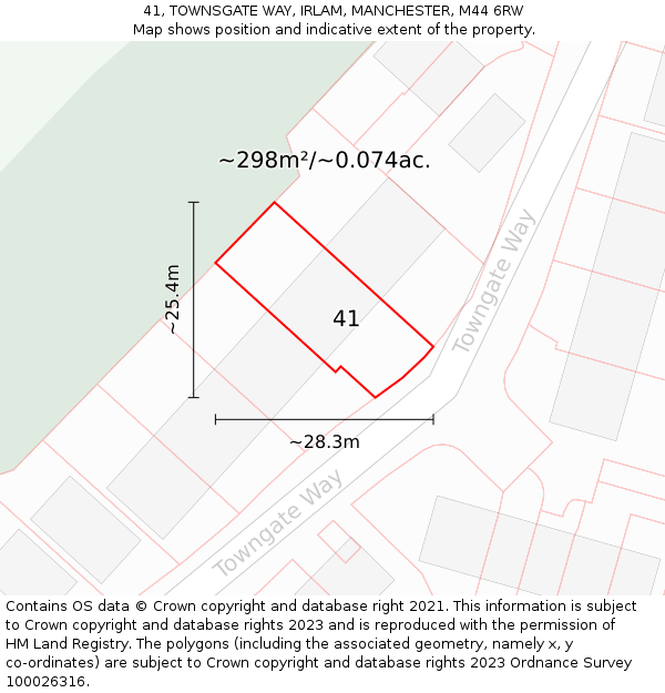 41, TOWNSGATE WAY, IRLAM, MANCHESTER, M44 6RW: Plot and title map