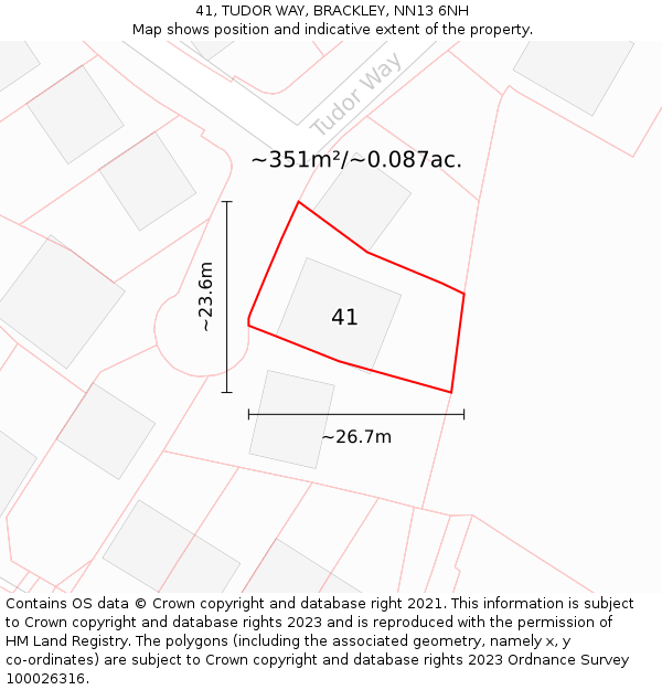 41, TUDOR WAY, BRACKLEY, NN13 6NH: Plot and title map