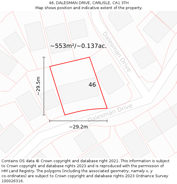 46, DALESMAN DRIVE, CARLISLE, CA1 3TH: Plot and title map