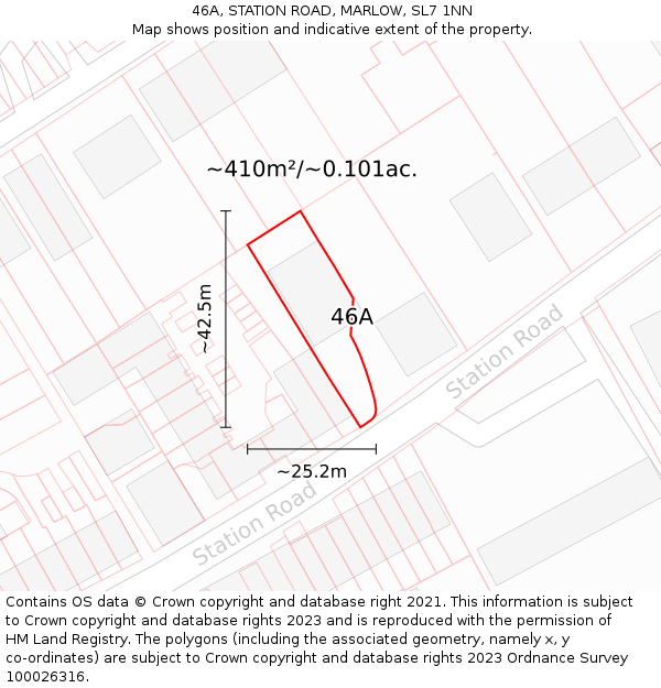 46A, STATION ROAD, MARLOW, SL7 1NN: Plot and title map