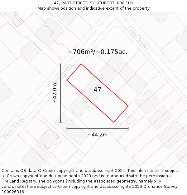 47, PART STREET, SOUTHPORT, PR8 1HY: Plot and title map