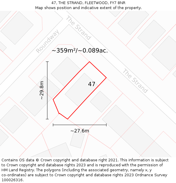 47, THE STRAND, FLEETWOOD, FY7 8NR: Plot and title map