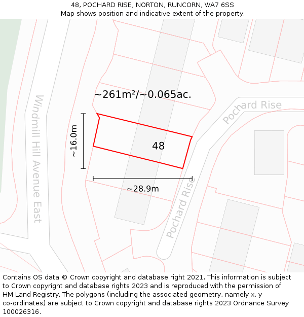 48, POCHARD RISE, NORTON, RUNCORN, WA7 6SS: Plot and title map