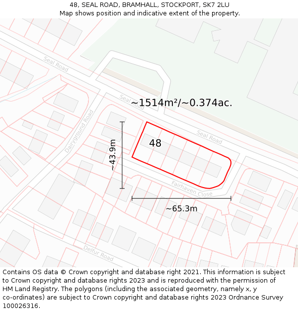 48, SEAL ROAD, BRAMHALL, STOCKPORT, SK7 2LU: Plot and title map