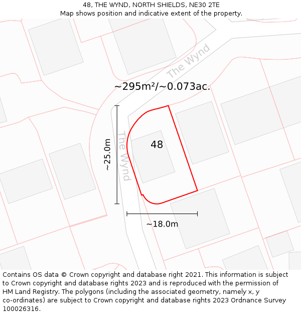 48, THE WYND, NORTH SHIELDS, NE30 2TE: Plot and title map