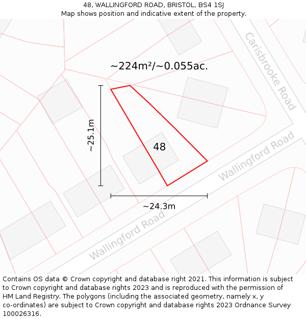 48, WALLINGFORD ROAD, BRISTOL, BS4 1SJ: Plot and title map