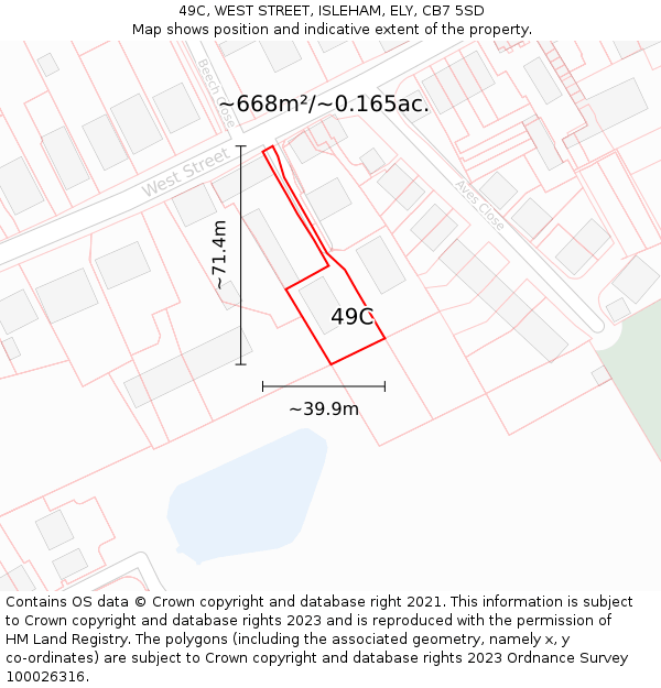 49C, WEST STREET, ISLEHAM, ELY, CB7 5SD: Plot and title map