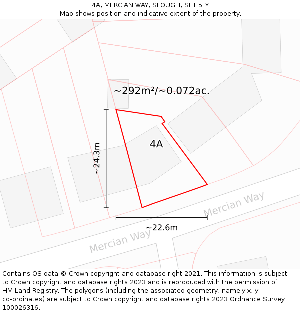 4A, MERCIAN WAY, SLOUGH, SL1 5LY: Plot and title map