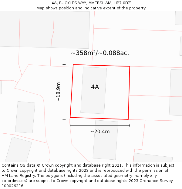 4A, RUCKLES WAY, AMERSHAM, HP7 0BZ: Plot and title map