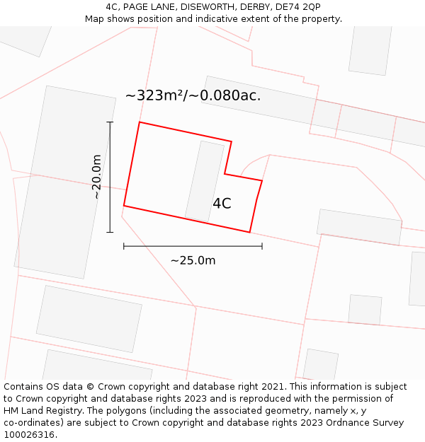 4C, PAGE LANE, DISEWORTH, DERBY, DE74 2QP: Plot and title map